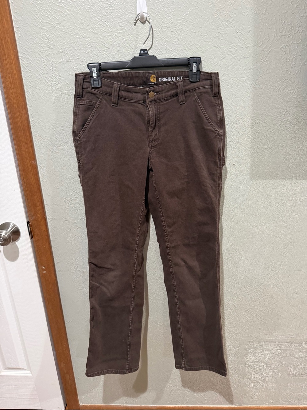 Carhartt Women's Straight Leg Jeans in Dark Brown Size 4 Cargo Y2K Carpenter